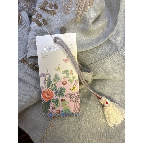 NWT Johnny Was Bohemian Embroidered Beige Button-Down Midi Dress w/Belt XXL - Picture 8 of 8